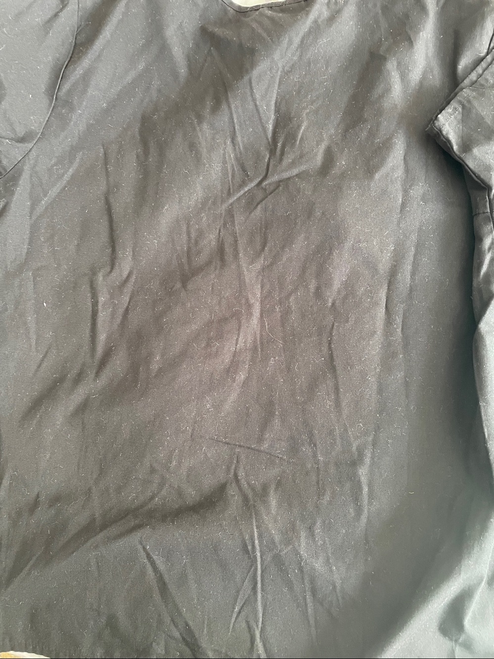 Black V-Neck Scrub Top Size S Left Pocket - Picture 4 of 5